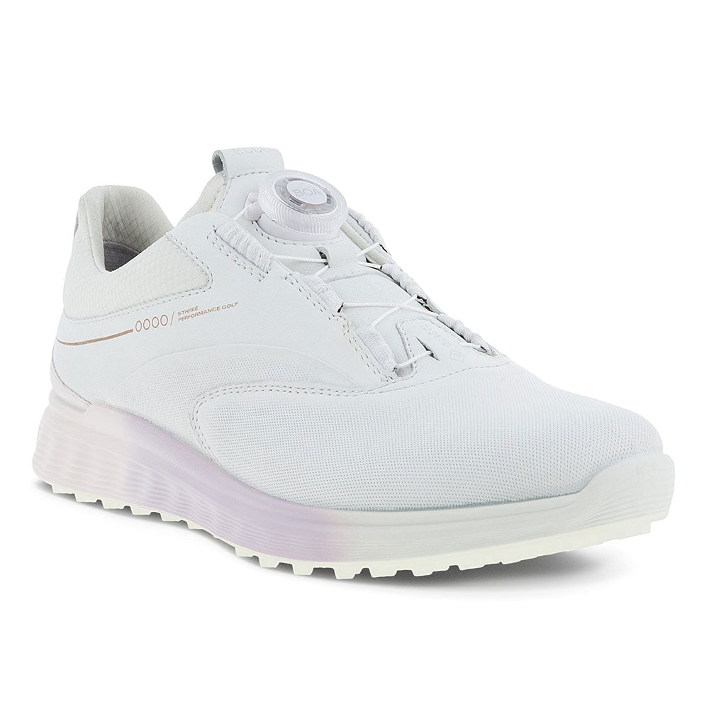 Ladies ECCO Golf S-Three BOA, White/Blush