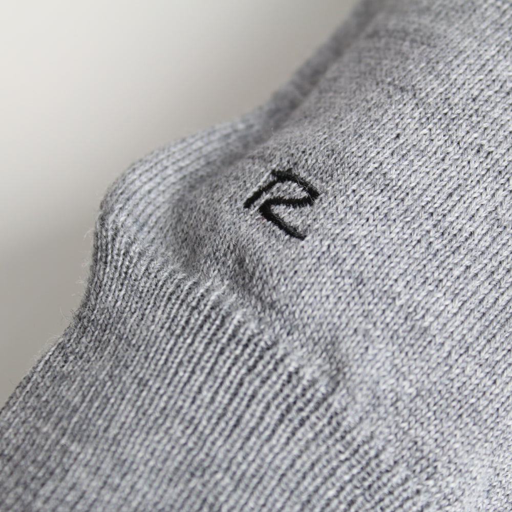 Riise Mens Merino Z-neck, Grey Melange