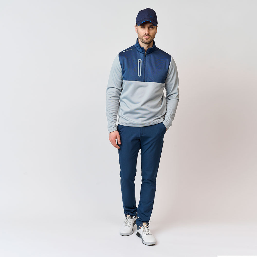 Mens Shield Zipneck Midlayer, Light Grey