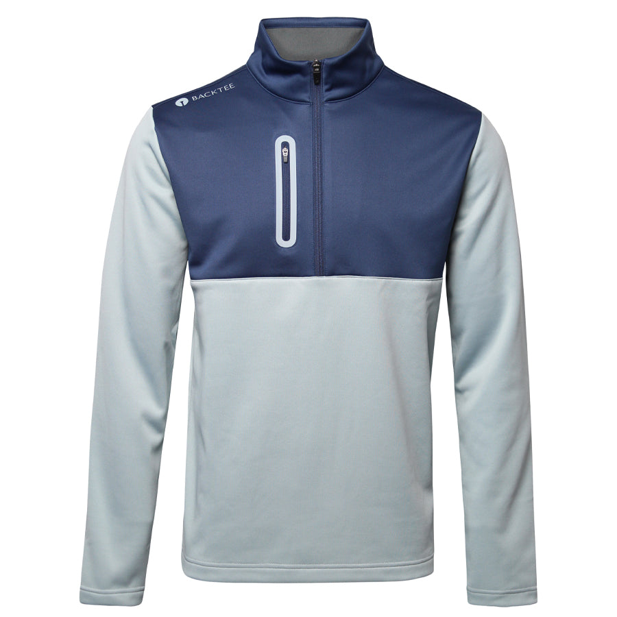 Mens Shield Zipneck Midlayer, Light Grey