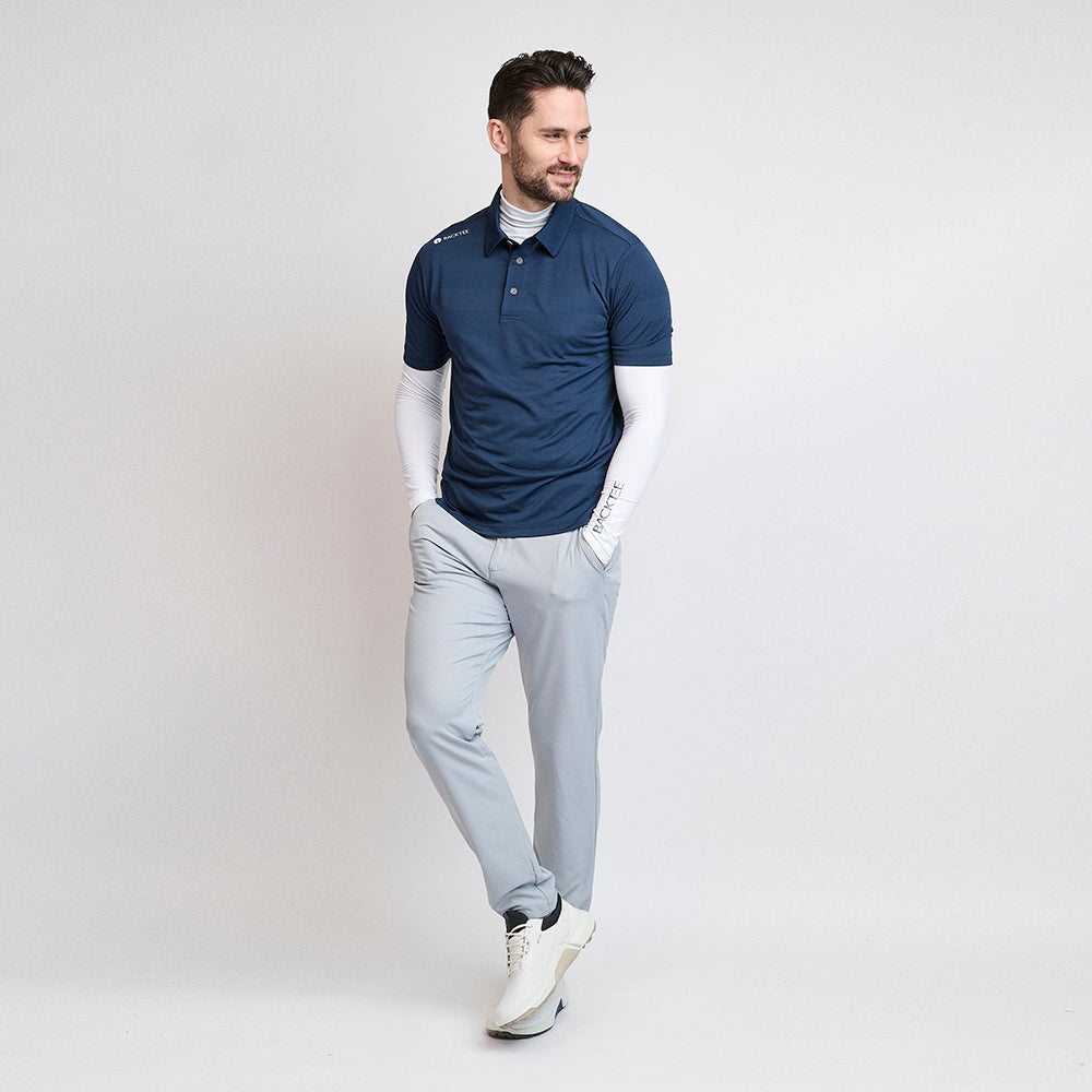 Mens Jacquard Polo, Navy