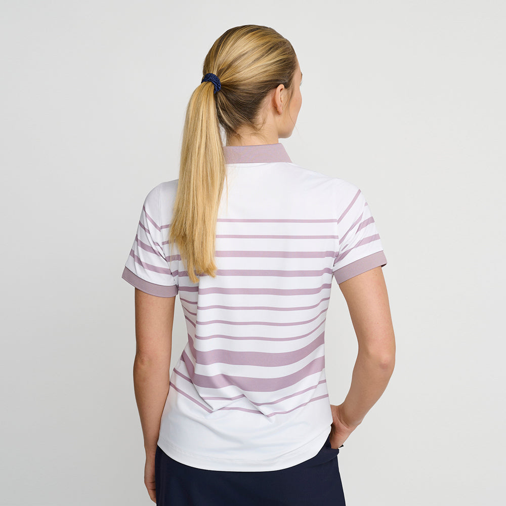 Women's Fine Stripe Polo, Nirvana