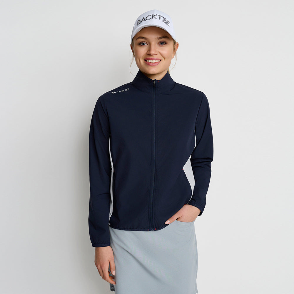 Women's Stretch Windbreaker Jacket, Navy