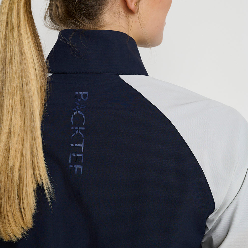 Women's Short Sleeve Stretch Windbreaker Jacket, Navy