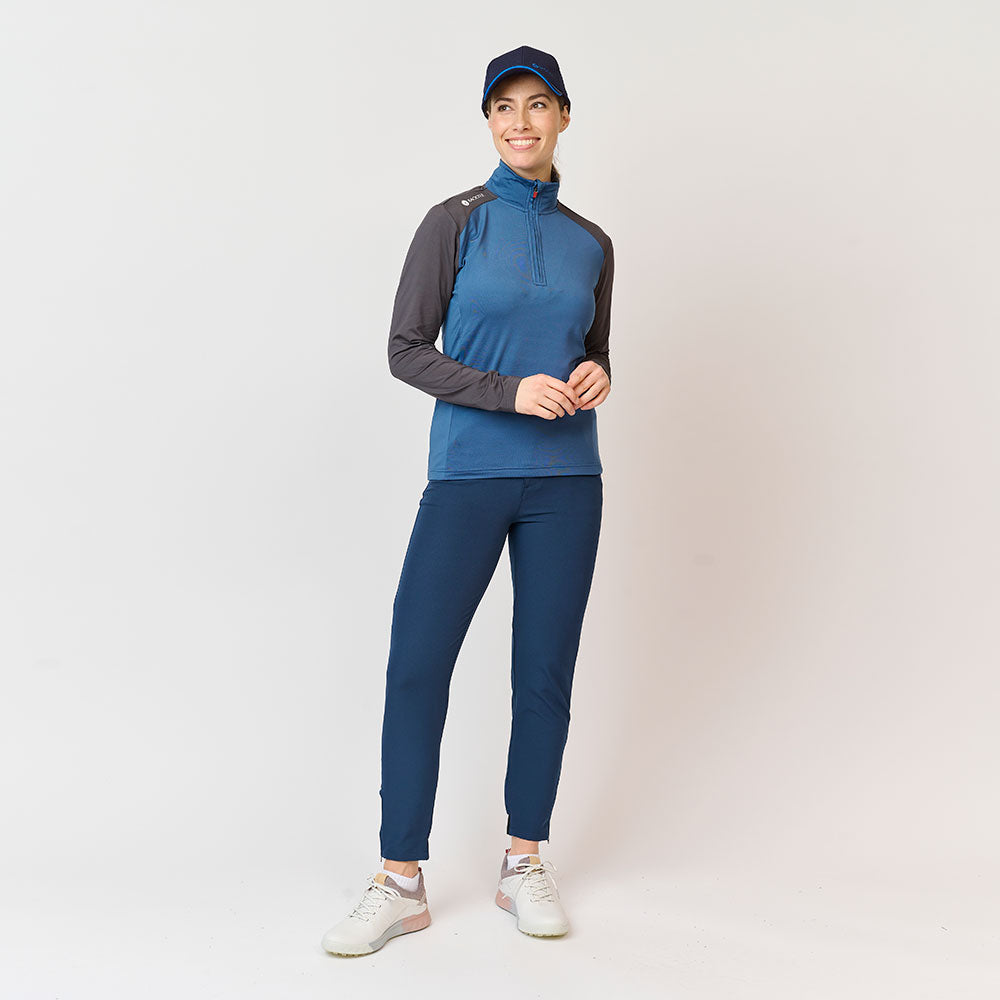 Ladies Zipneck Baselayer, Ensign Blue