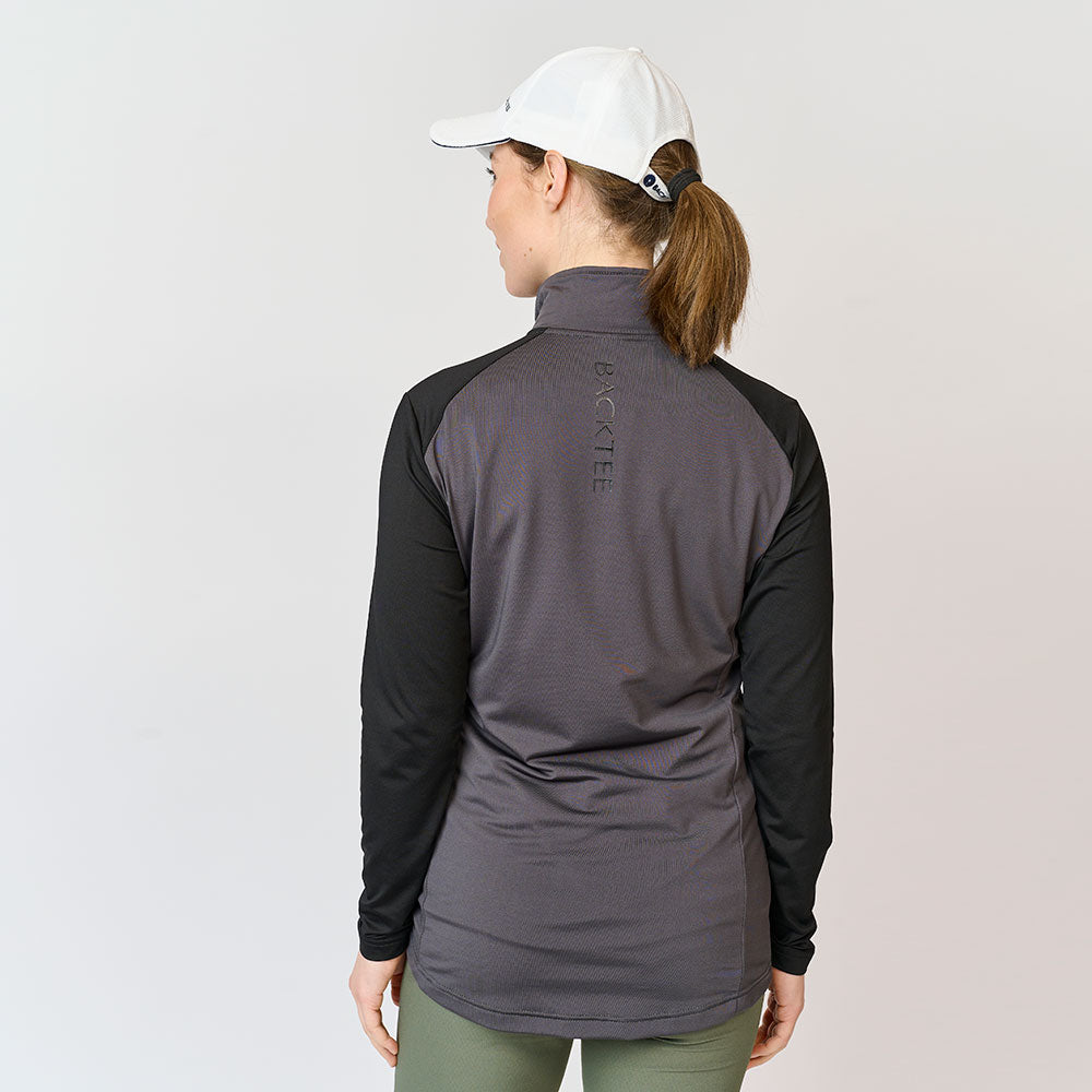 Ladies Zipneck Baselayer, Asphalt