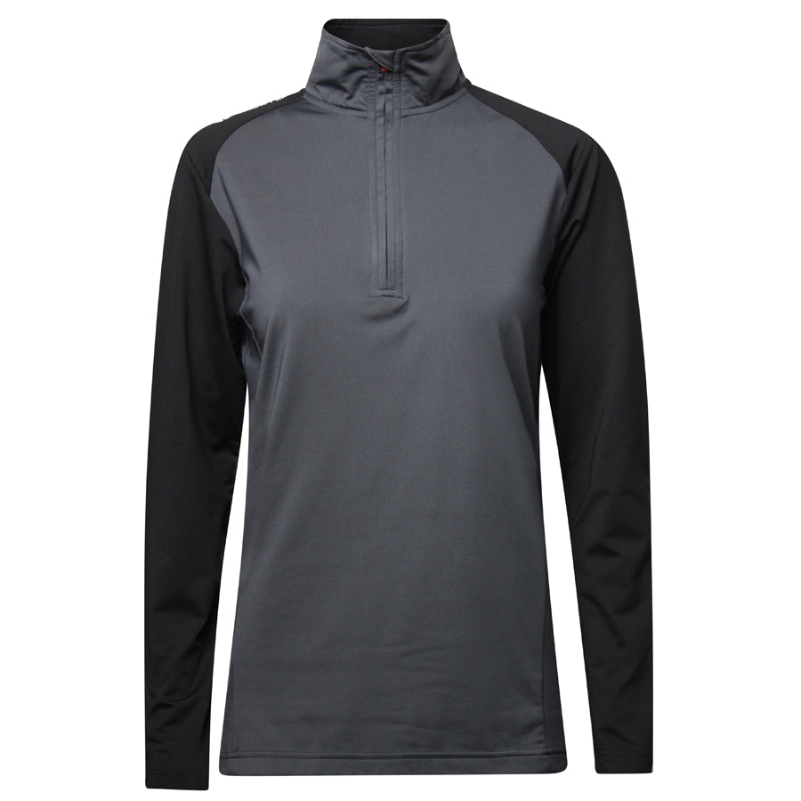 Ladies Zipneck Baselayer, Asphalt