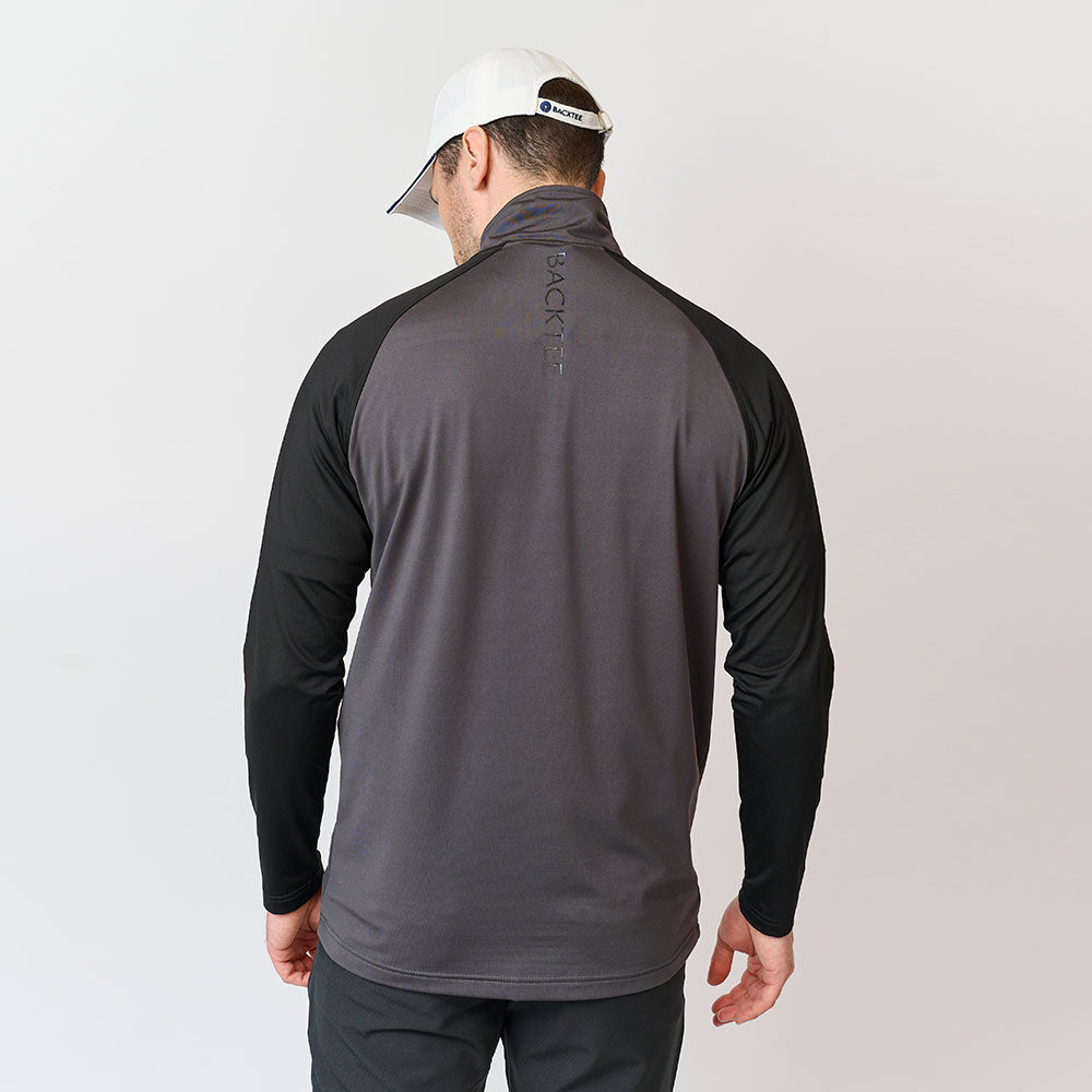 Mens Zipneck Baselayer, Asphalt