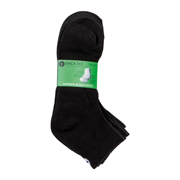 BACKTEE Ankle Sock 3 Pack, Black | 2-7 day delivery | Backtee.com