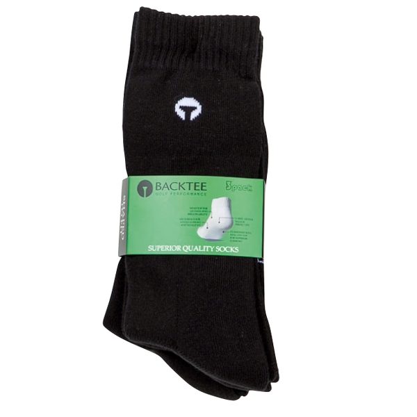 BACKTEE Golf Sock 3 Pack, Black | 2-7 day delivery | Backtee.com
