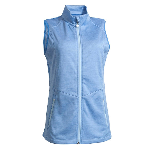 Ladies Melange Midlayer Vest, Blue Bell