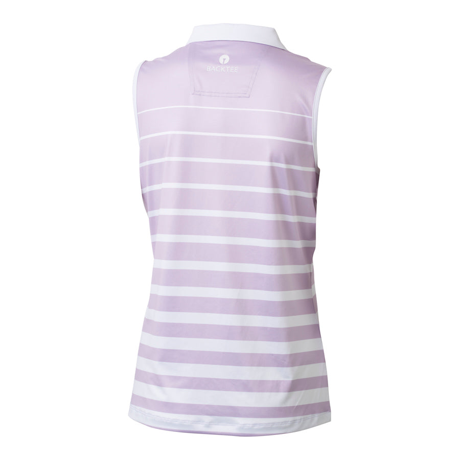 Ladies SoftCool Striped Polo Top, Lavender