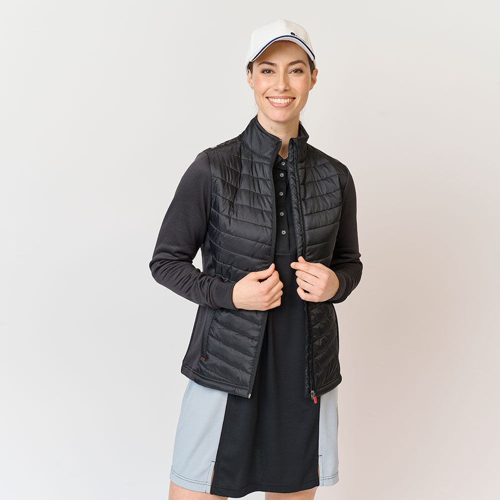 Ladies Hybrid Midlayer Jacket, Black