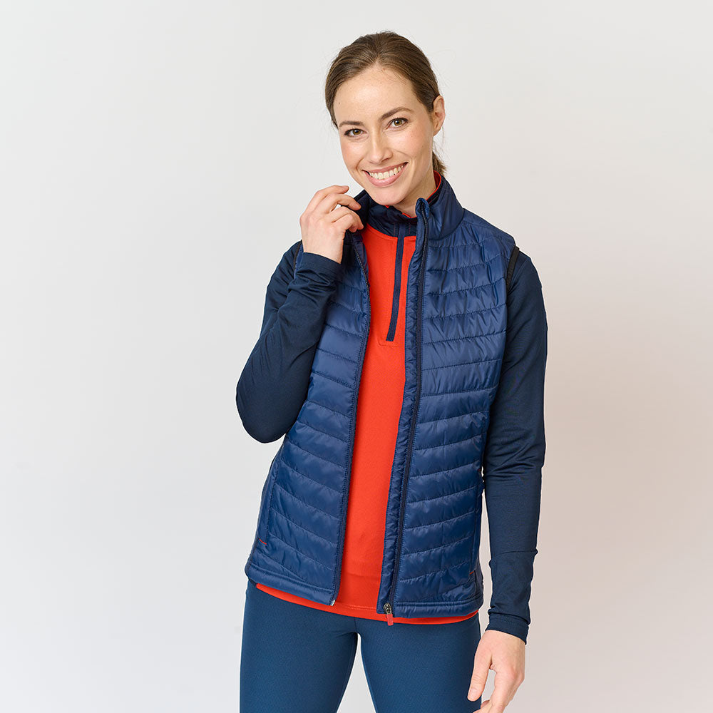 Ladies Hybrid Midlayer Vest, Navy