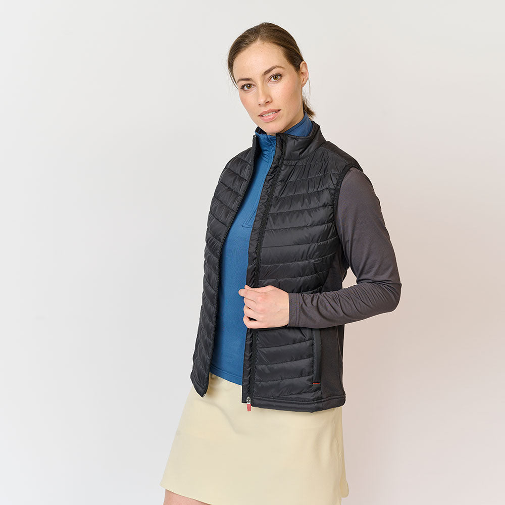 Ladies Hybrid Midlayer Vest, Black