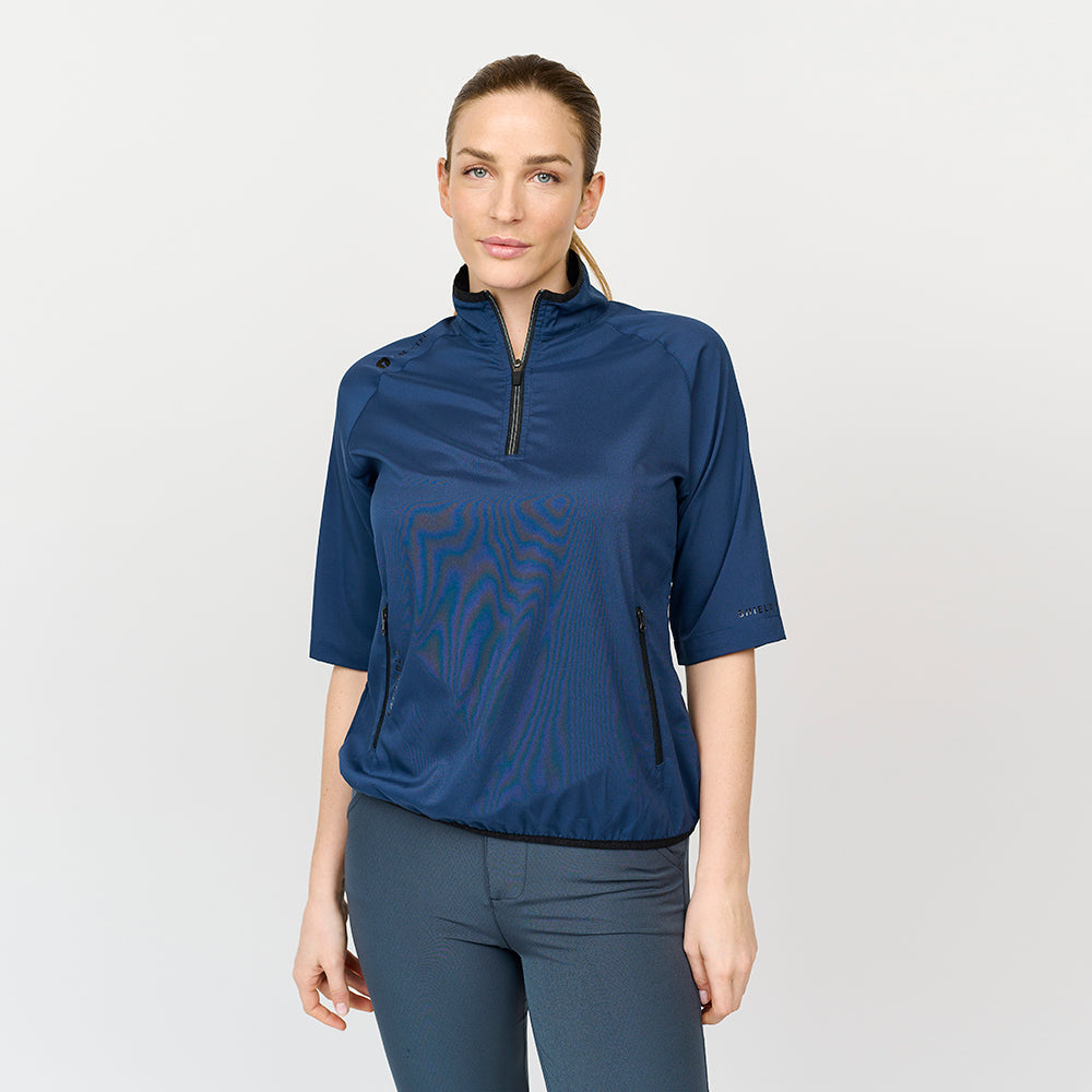 Ladies 80 G. Short Sleeve Packable Shield, Navy