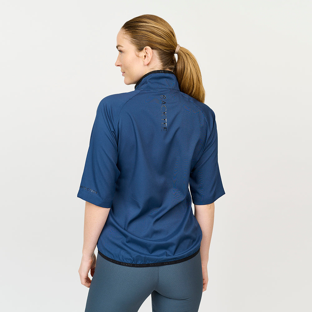 Ladies 80 G. Short Sleeve Packable Shield, Navy