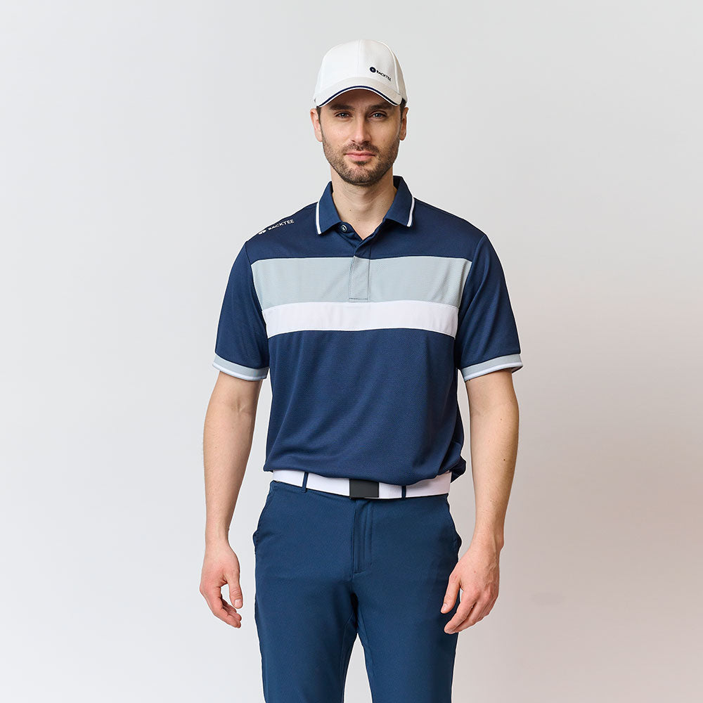 Mens Chest Polo, Navy