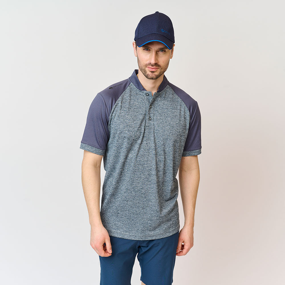 Mens Melange Polo, Asphalt