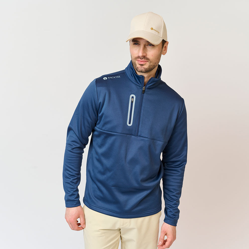 Mens Shield Zipneck Midlayer, Navy