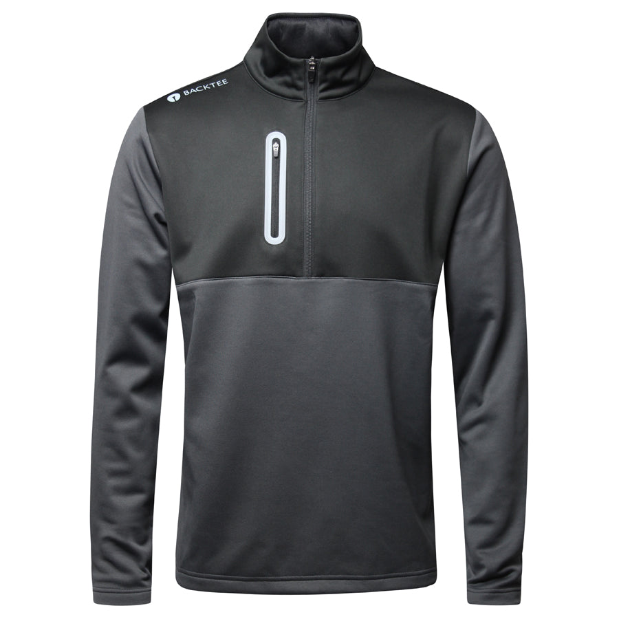 Mens Shield Zipneck Midlayer, Asphalt