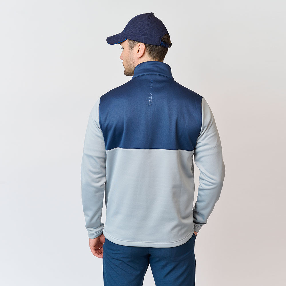 Mens Shield Zipneck Midlayer, Light Grey