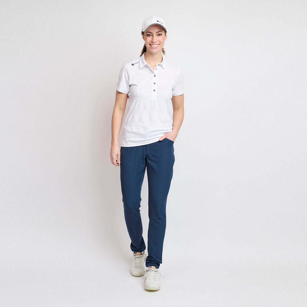 Ladies Jacquard Polo, White