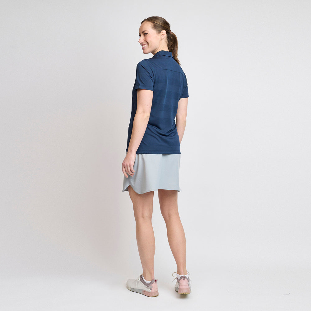 Ladies Jacquard Polo, Navy 