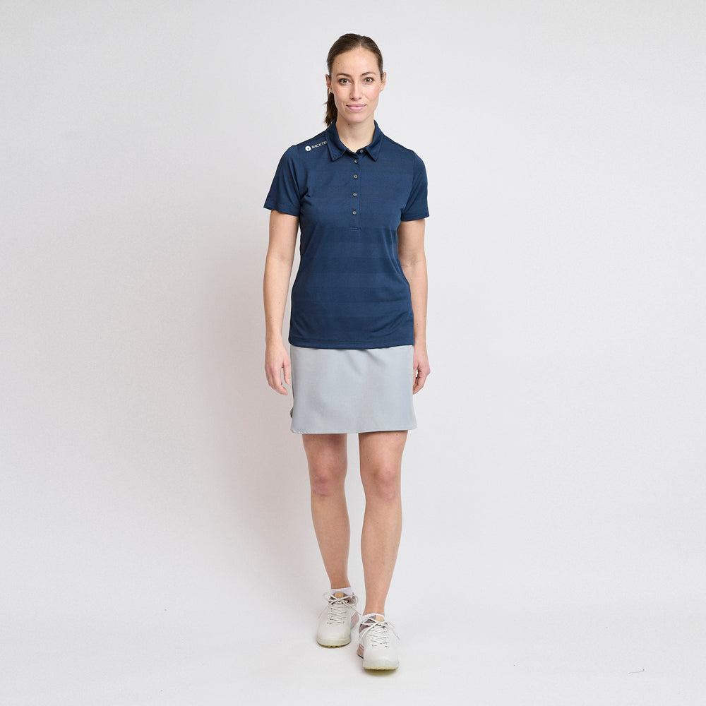 Ladies Jacquard Polo, Navy 