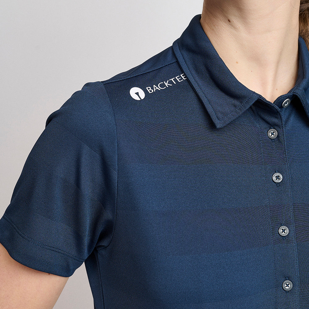 Ladies Jacquard Polo, Navy 