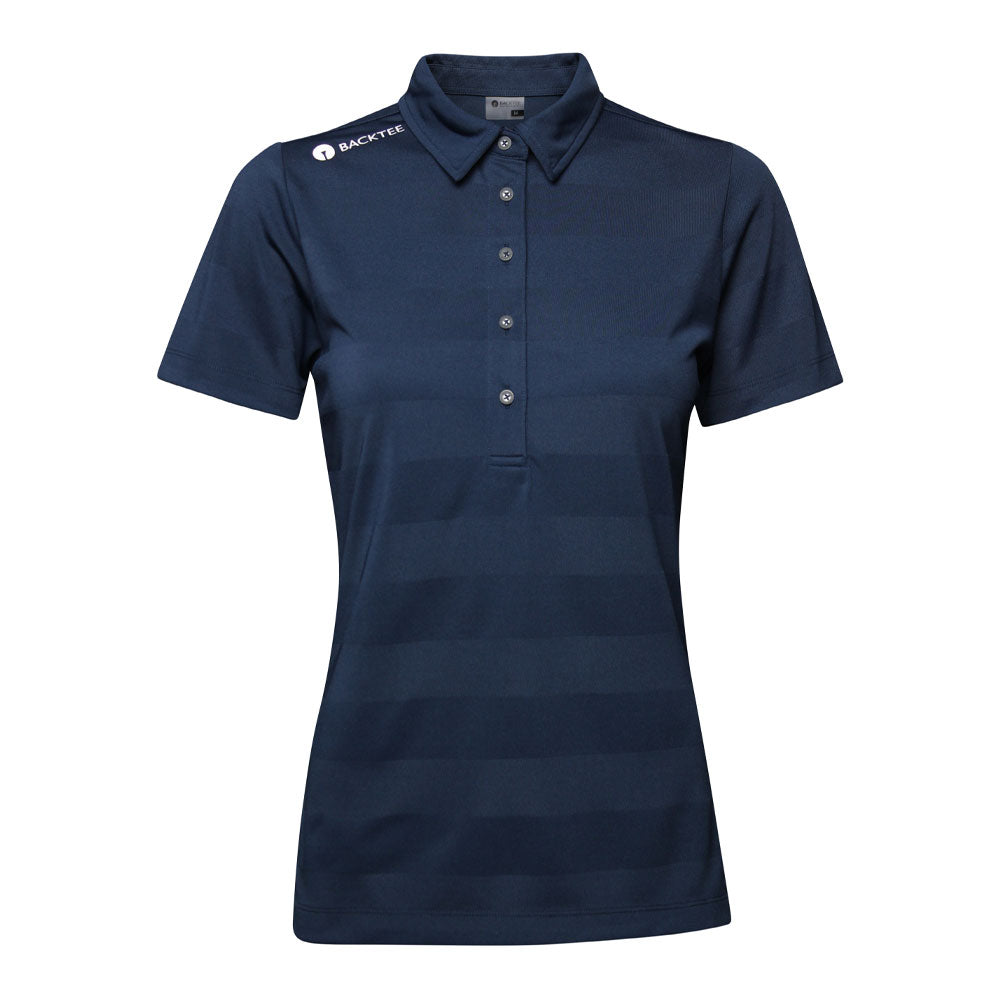 Ladies Jacquard Polo, Navy 