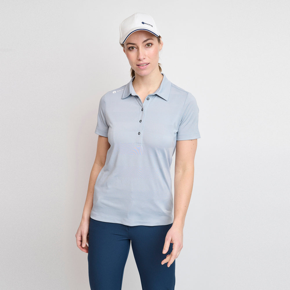 Ladies Jacquard Polo, Light grey