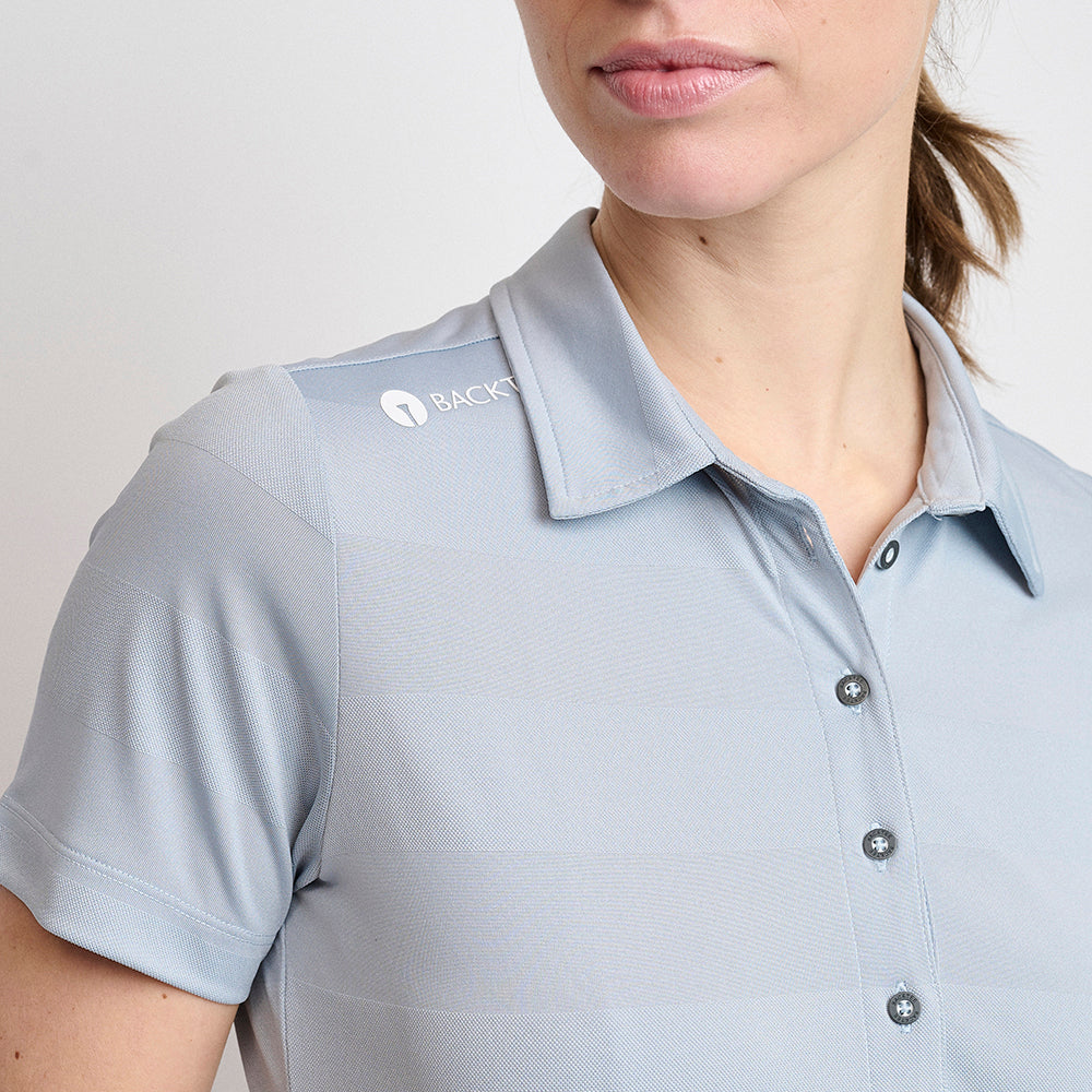 Ladies Jacquard Polo, Light grey