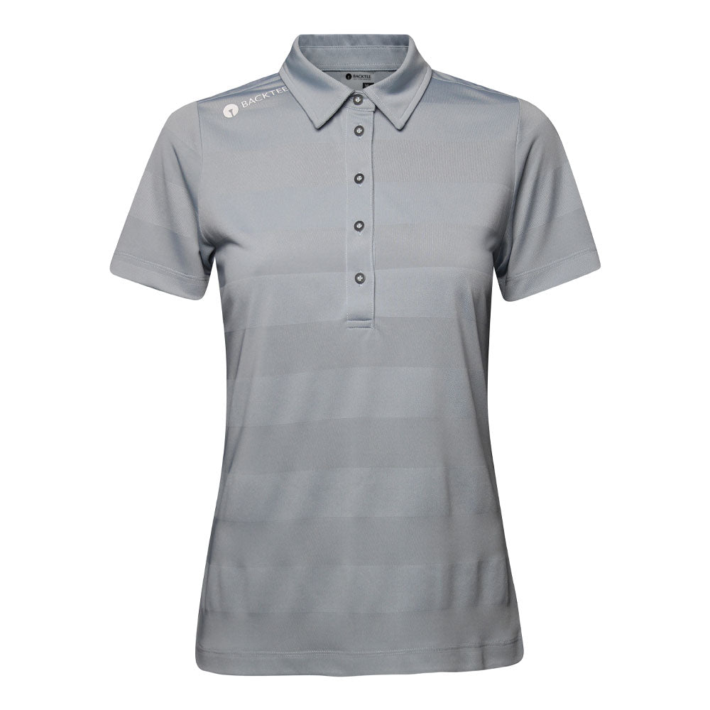 Ladies Jacquard Polo, Light grey