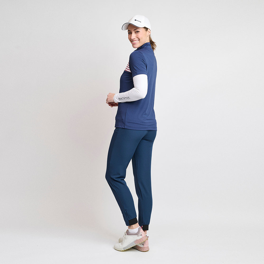 Ladies Zip Golf Polo, Navy