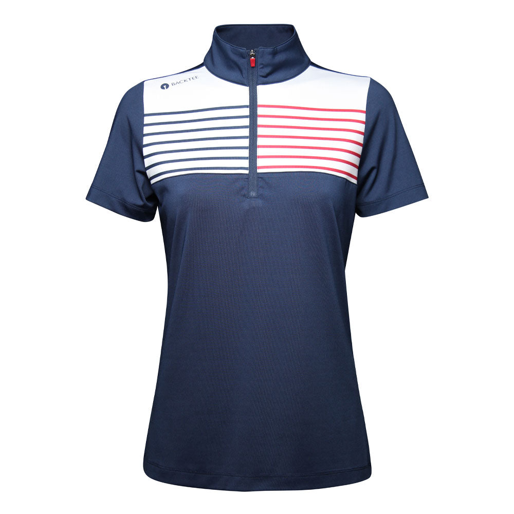 Ladies Zip Golf Polo, Navy