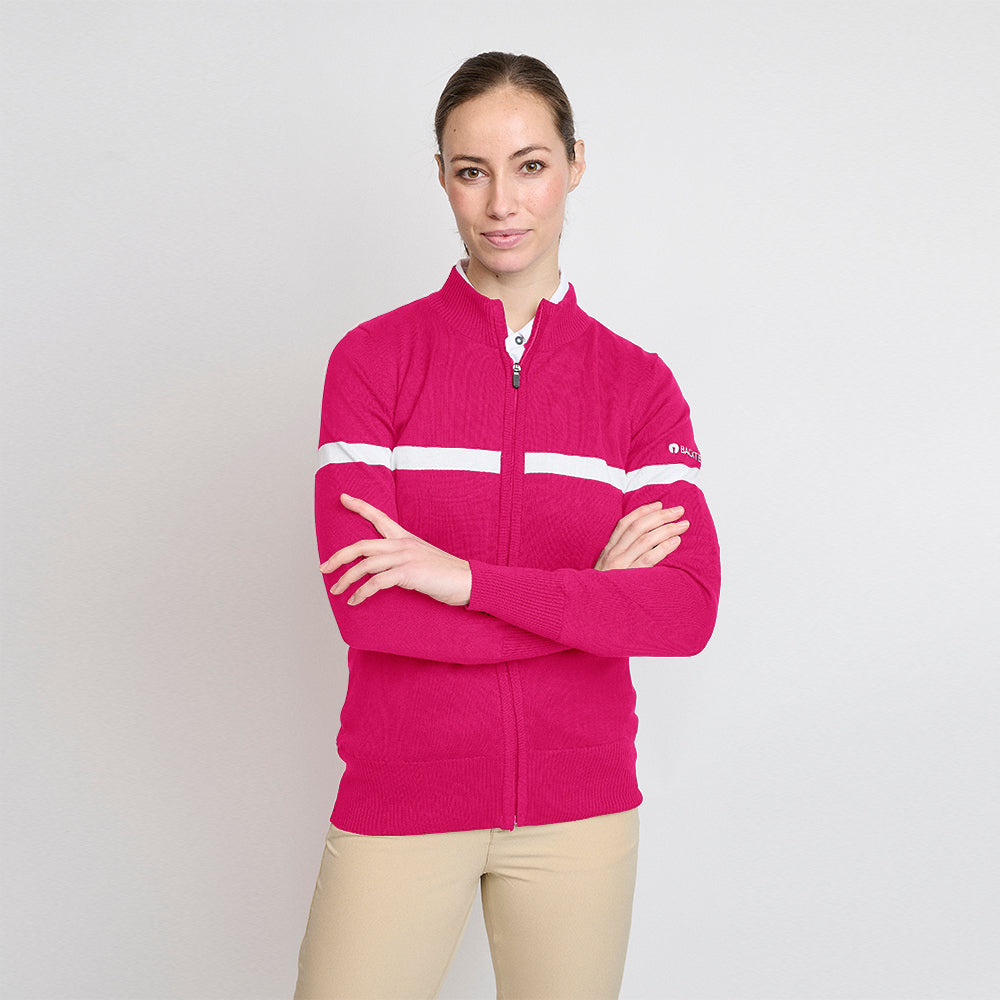 Ladies Organic Windbreaker Sweater, Fuchsia