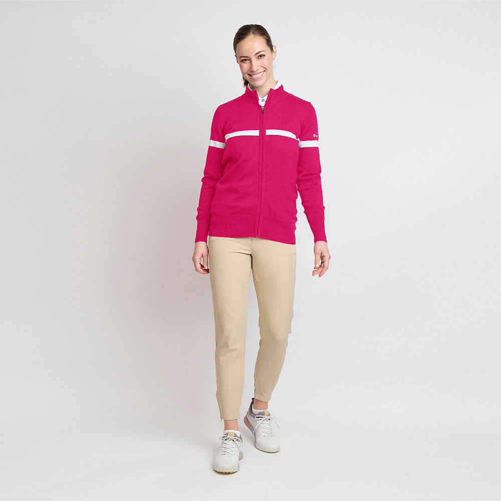 Ladies Organic Windbreaker Sweater, Fuchsia