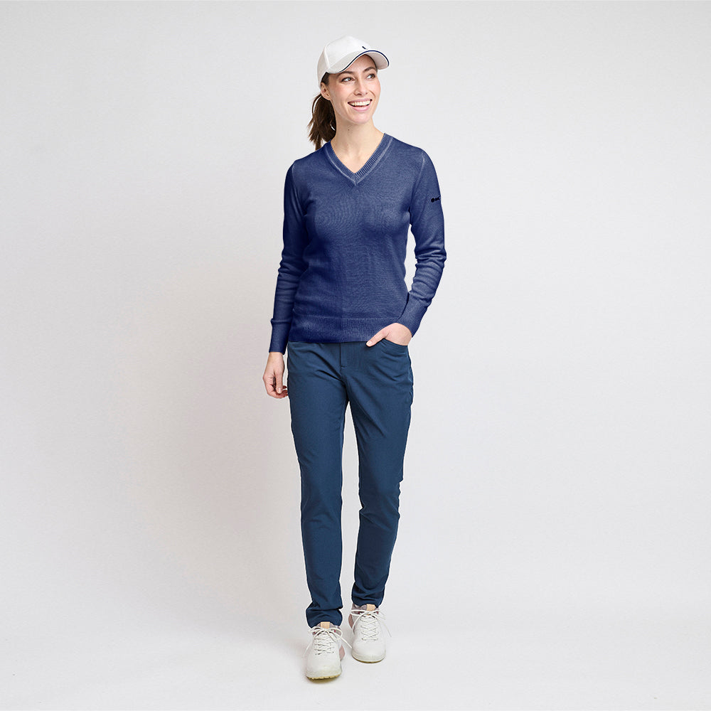 Ladies Organic Casual Sweater, Dusk Blue