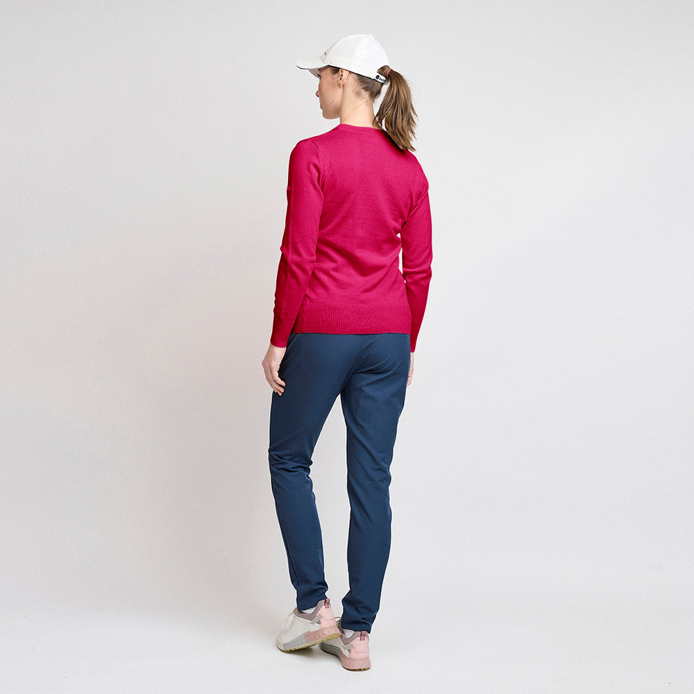 Ladies Organic Casual Sweater, Fuchsia