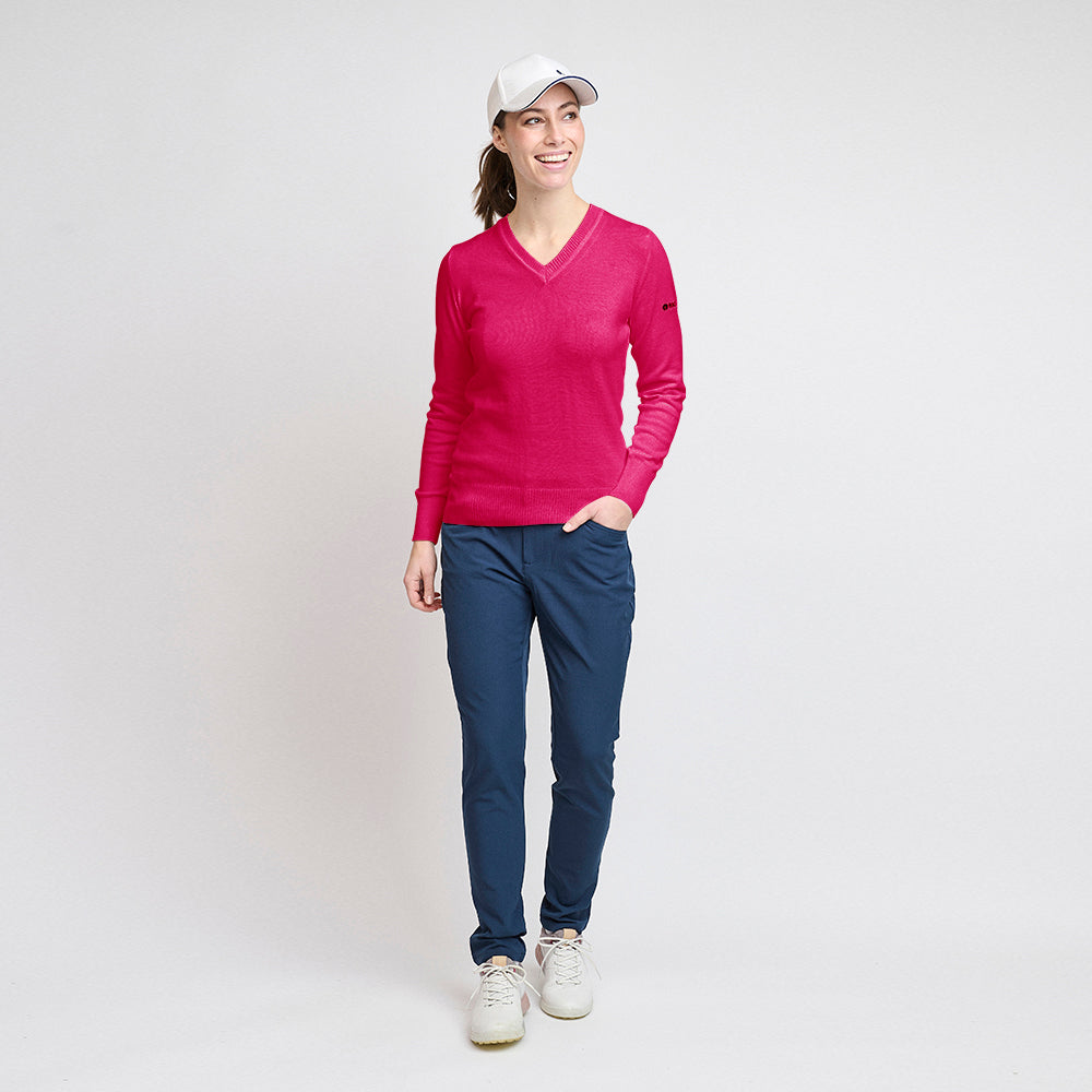 Ladies Organic Casual Sweater, Fuchsia