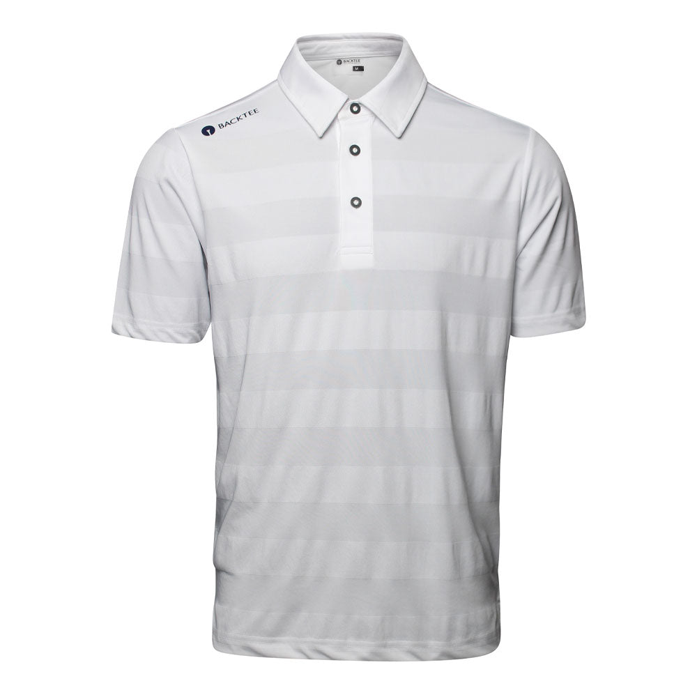 Mens Jacquard Polo, White