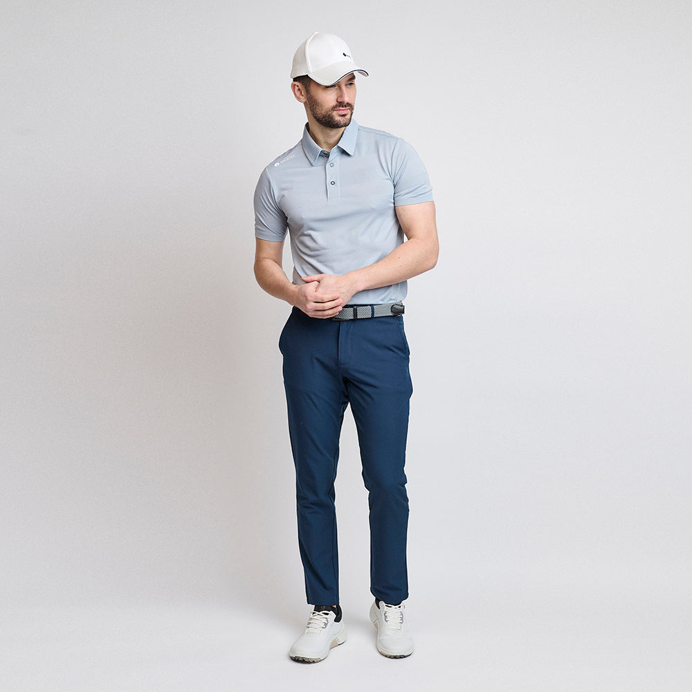 Mens Jacquard Polo, Light Grey