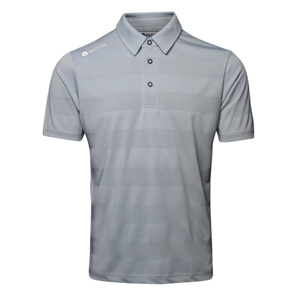 Mens Jacquard Polo, Light Grey