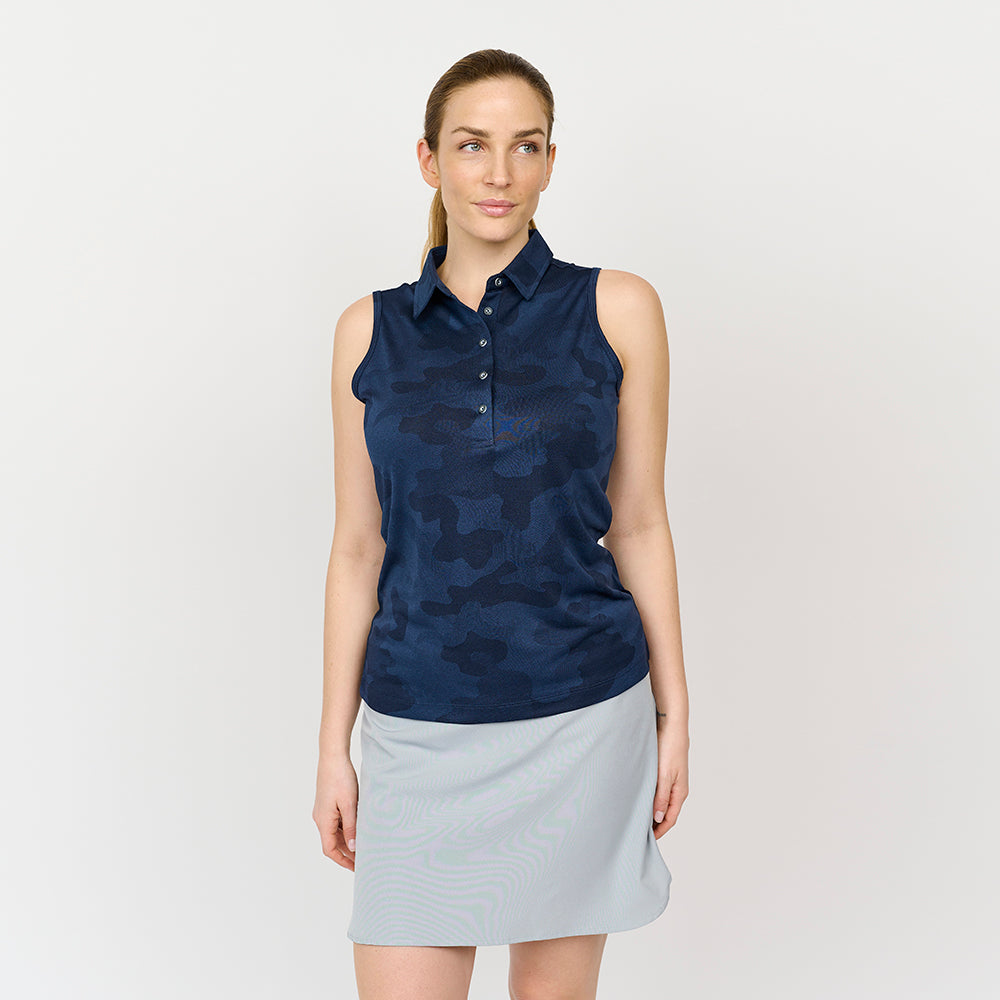 Ladies Camou Top, Navy