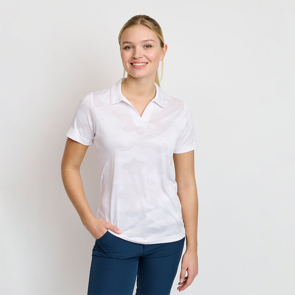 Ladies Camou Polo, White