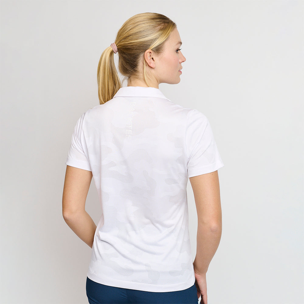 Ladies Camou Polo, White