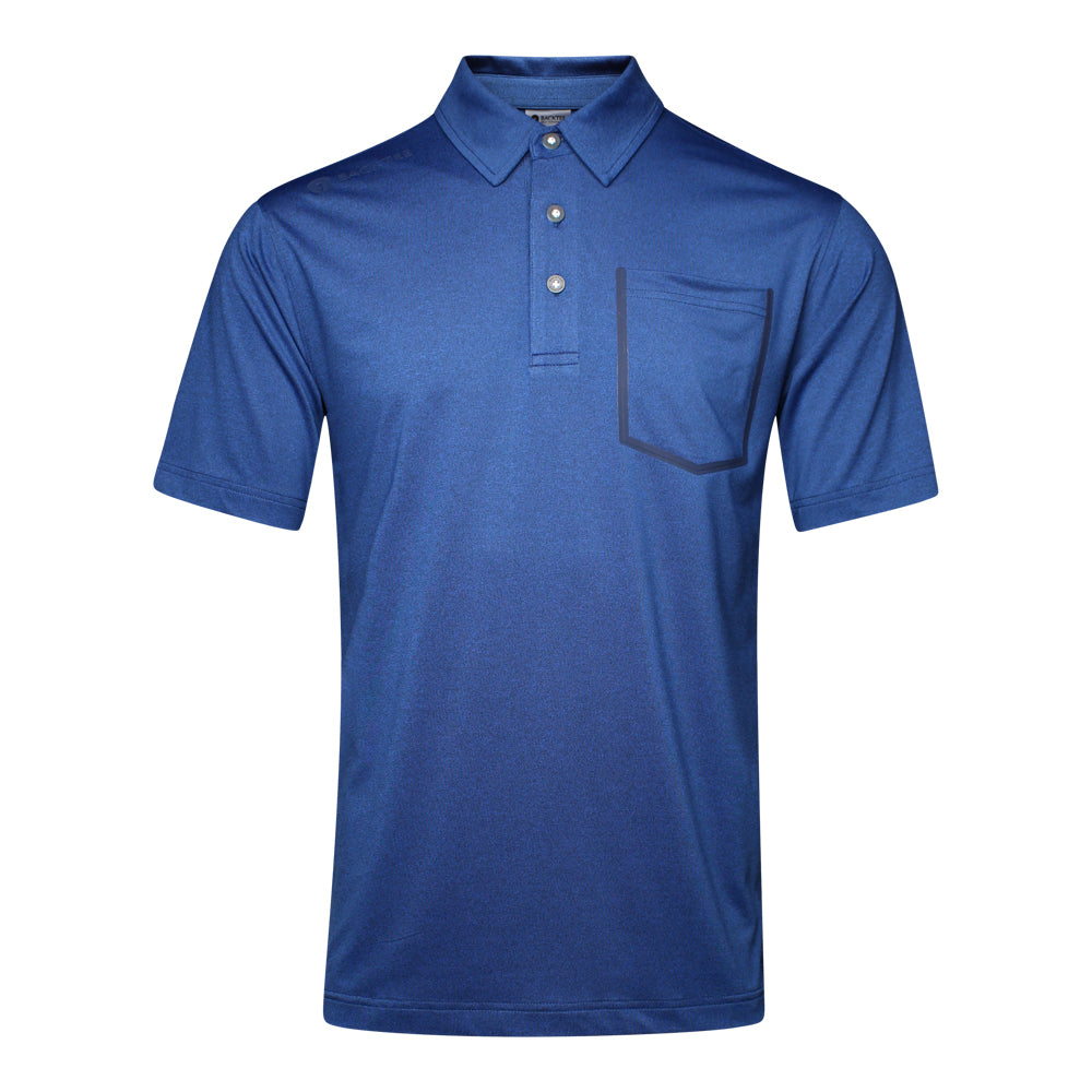 Mens Melange Polo, Navy 