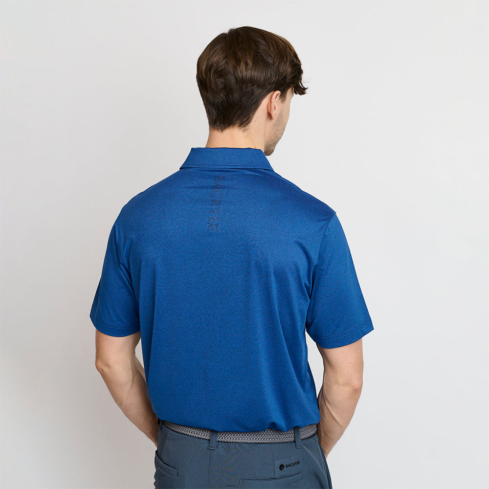 Mens Melange Polo, Navy 