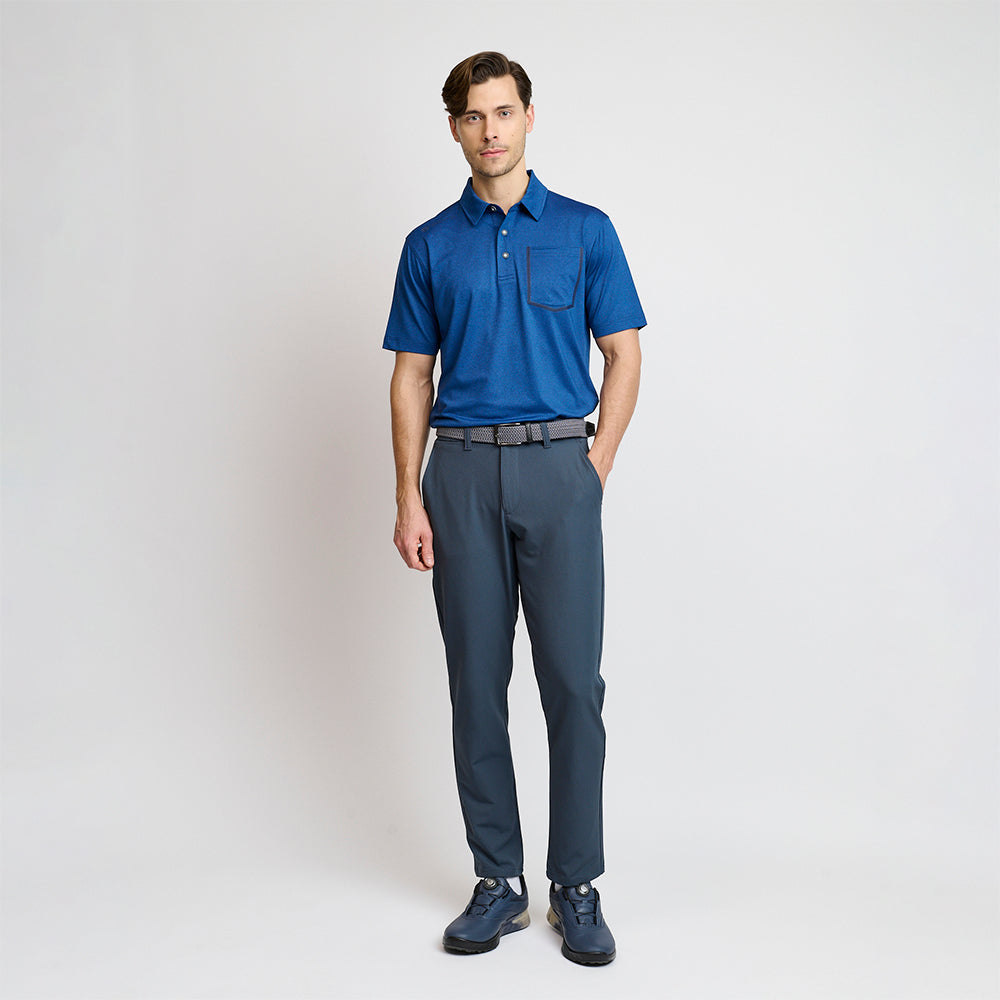 Mens Melange Polo, Navy 